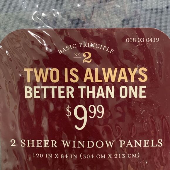 Vintage 2003 Target Basic Principle No 2 Pair Of Floral Sheer Window Panels - Picture 3 of 14